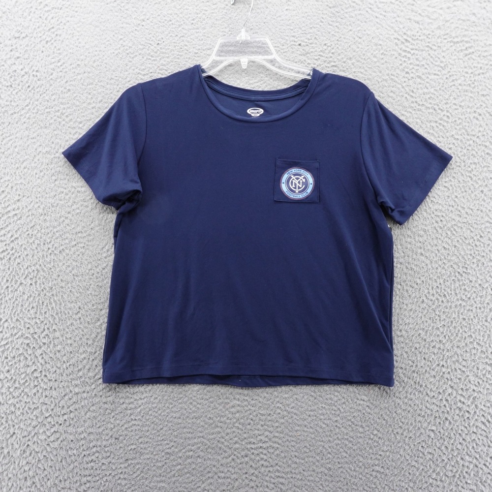 Concepts Sport NYCFC New York City Women Large Navy Blue Knit Pocket T-Shirt NEW